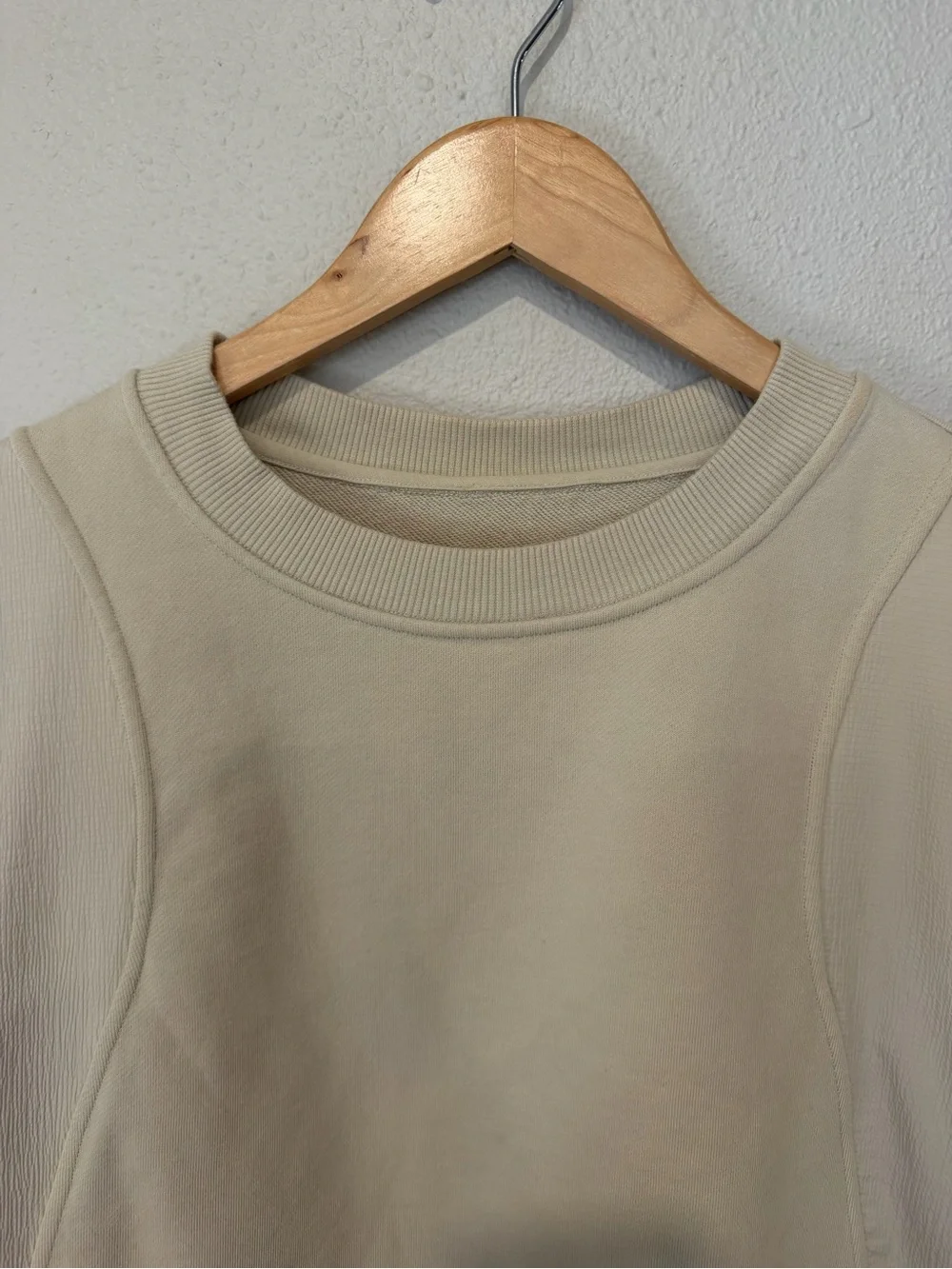 Lululemon Cotton French Terry + Swift Tee Crop in Natural Ivory